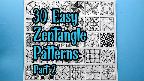 30 Easy Zentangle Patterns For Beginners | Part 2  | Easy Drawing || الگوهای ساده زنتنگل