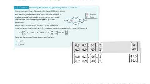 YR12 FURTHER MATHS Ex12C section 4 TRANSITION MATRICES & Working backwards