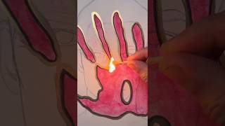 Stained Art With My Hand! 🖐️  || Burned Drawing 🔥 #Artistomg #Fire #Draw