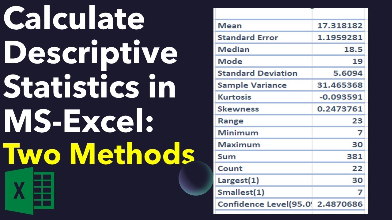 excel for statistics. ¿how to compute some descriptive statistics with case  selection? - Microsoft Community Hub