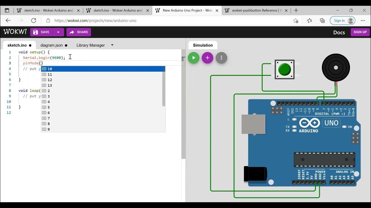 Arduino : Interfacing of Buzzer and Push-Button with Arduino - YouTube