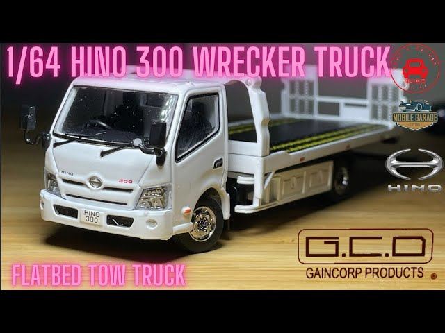 1/64 Gaincorp Products Hino 300 Wrecker Flatbed Tow Truck  平板花見台拖車模型開箱Unboxing