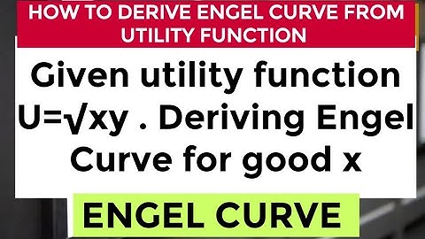 how to derive Engel Curve from utility function #engelcurve #microeconomics
