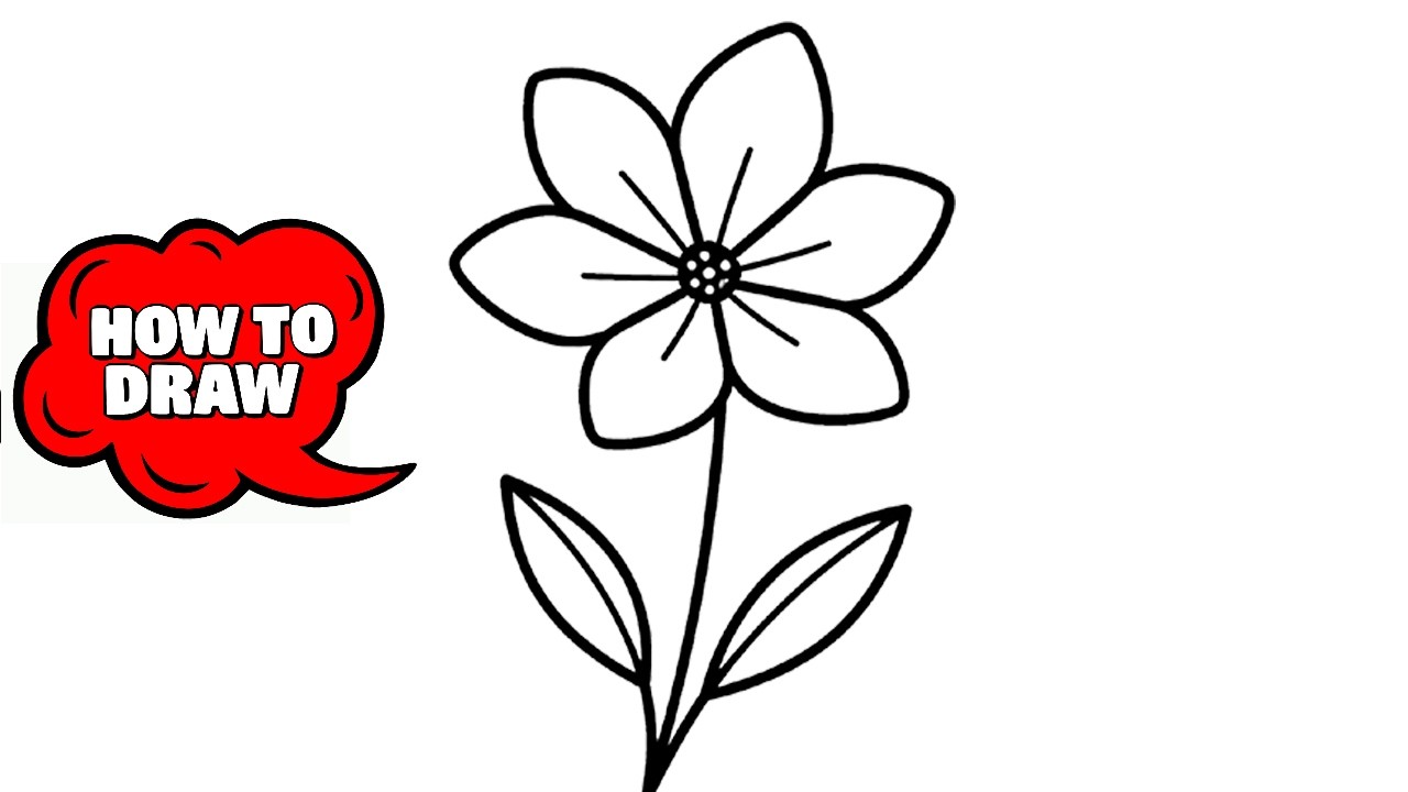 How to Draw a Flower Step by Step | Easy Flower Drawing for Beginners ...