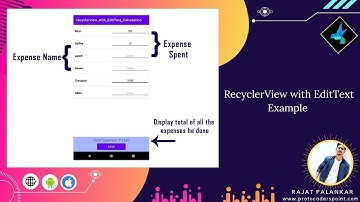 Android RecyclerView with EditText Example + Calculate Total Expenses - PART 1