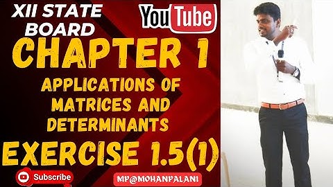12th State Mathematics| Chapter 1- Applications of Matrices & Determinant| Exercise 1.5(1)| In Tamil