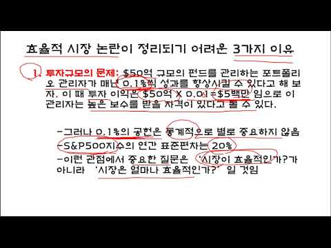 효율적 시장 논란이 정리되기 어려운 3가지 이유 