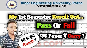 My 1st Semester Result Out... ! Shocking Result | BEU | Bihar Engineering