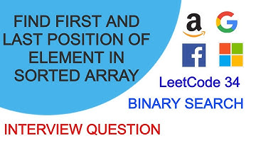 Find First and Last Position of Element in Sorted Array | LeetCode 34 | Binary Search