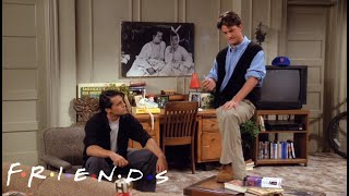 Chandler teaches Joey how to smoke | Friends