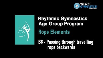 Rhythmic Gymnastics Age Group Program - Rope Element B6 Passing through travelling rope backwards