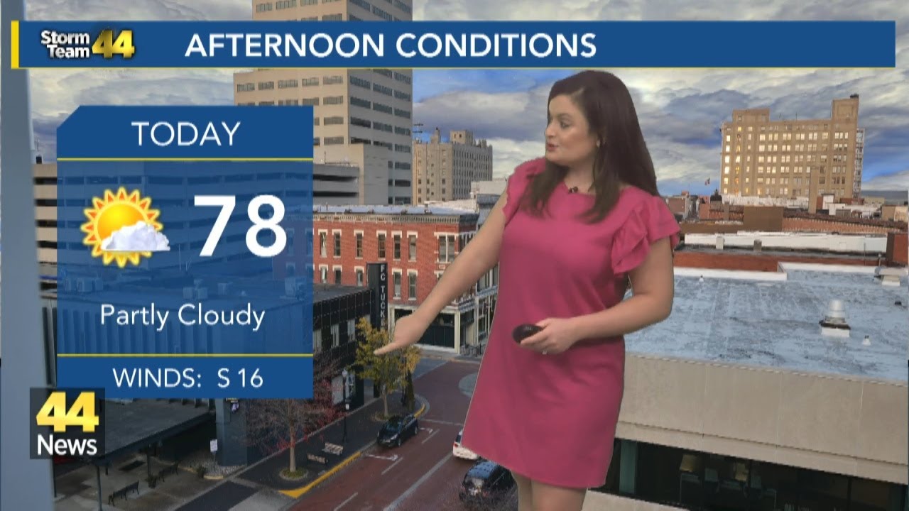 Warm and breezy Monday; overnight storms return - YouTube