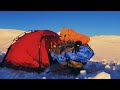 ÷20°C/ ÷4°F Overnight Winter Backpacking Trip, Snow Camp in the Mountains