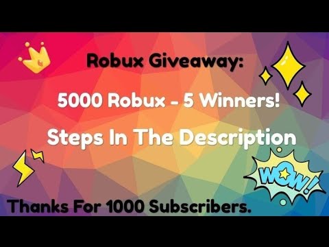 Free 5000 Robux Giveaway To 5 People Thx For 1000 Subs - im doing a 100 robux giveaway for people on royale high