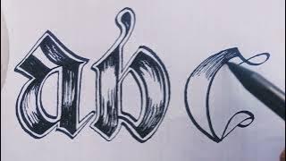 cara menggambar huruf abc font style blackletter#tulisankeren