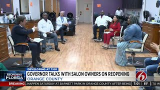 Governor talks with salon owners on reopening