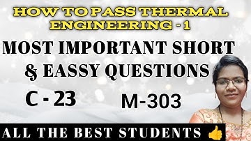 How to pass Thermal Engineering -1 ll Most important questions ❓🤔