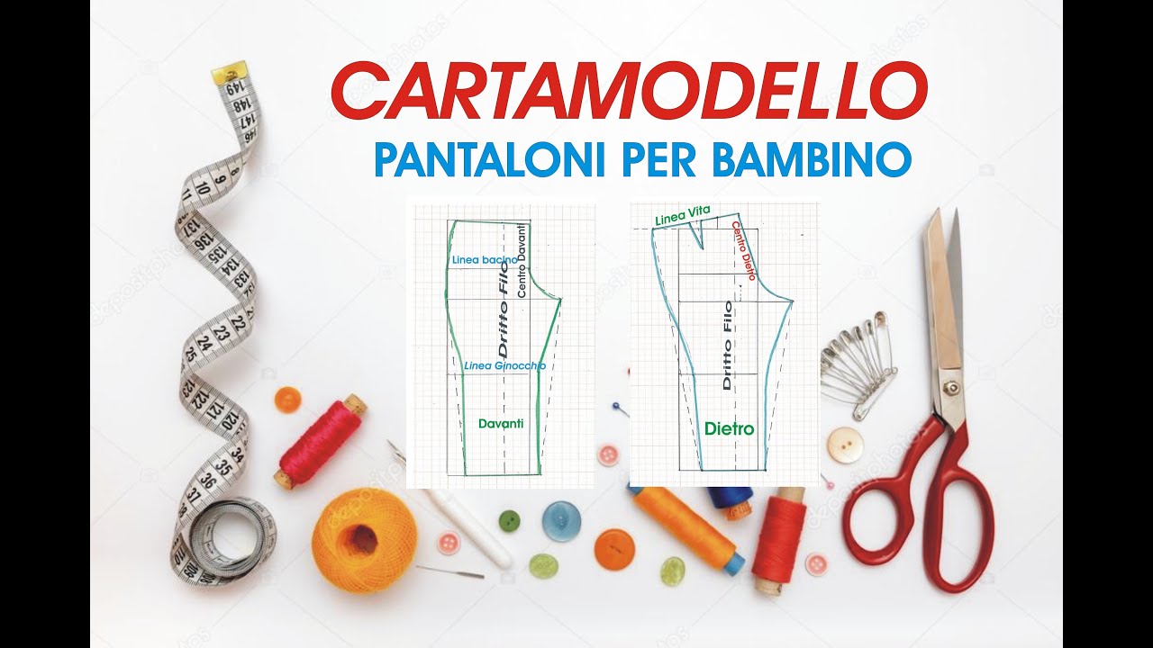 Cartamodello dei pantaloni per bambino