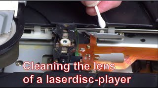 cleaning the lens of a laserdisc player