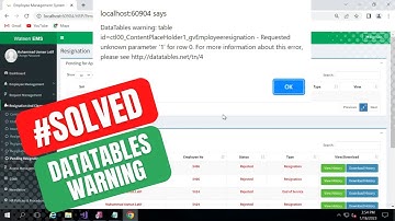 DataTables Warning table id=ct100 Requested unknown parameter 