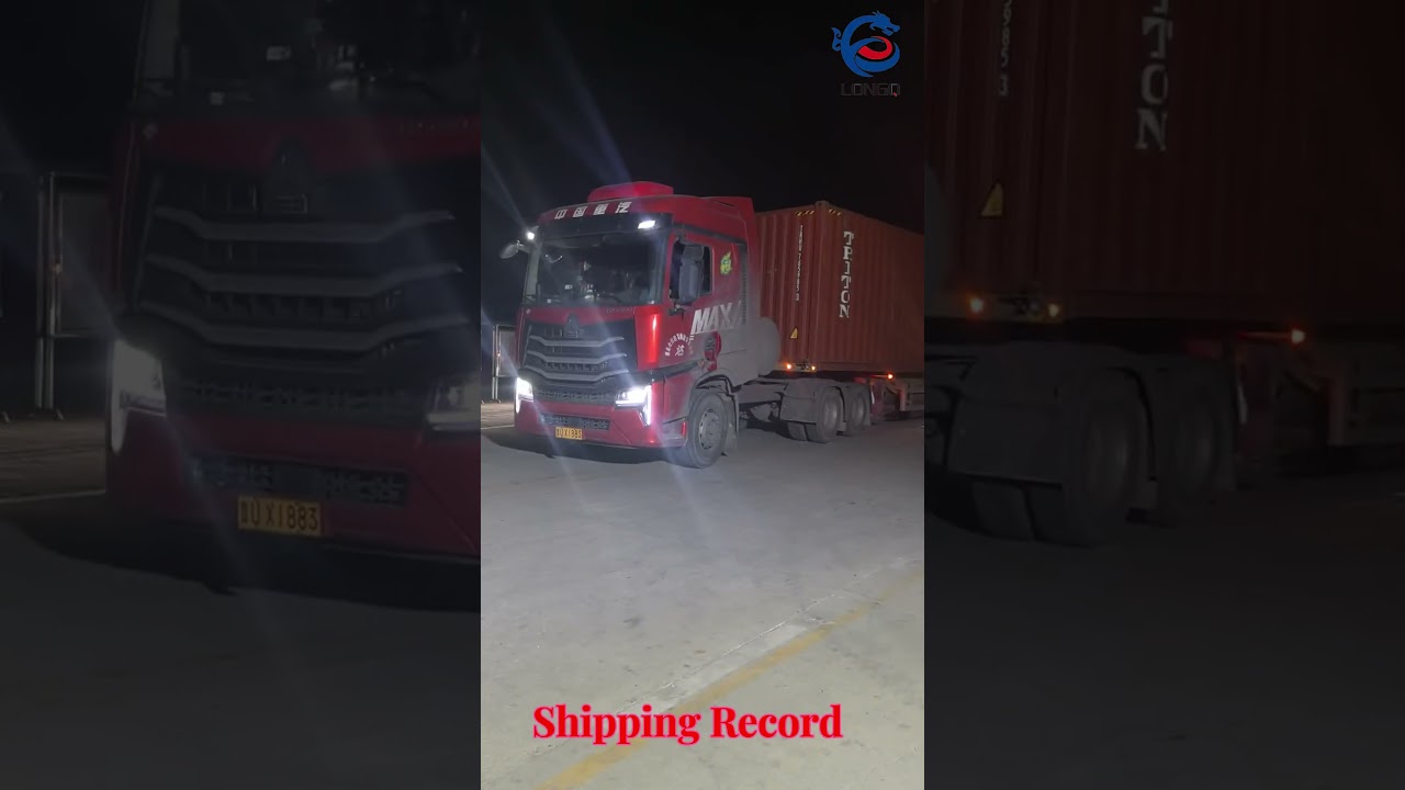 Transport flatbed container semi-trailer by container.