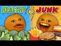 Annoying orange  healthy vs junk food challenge