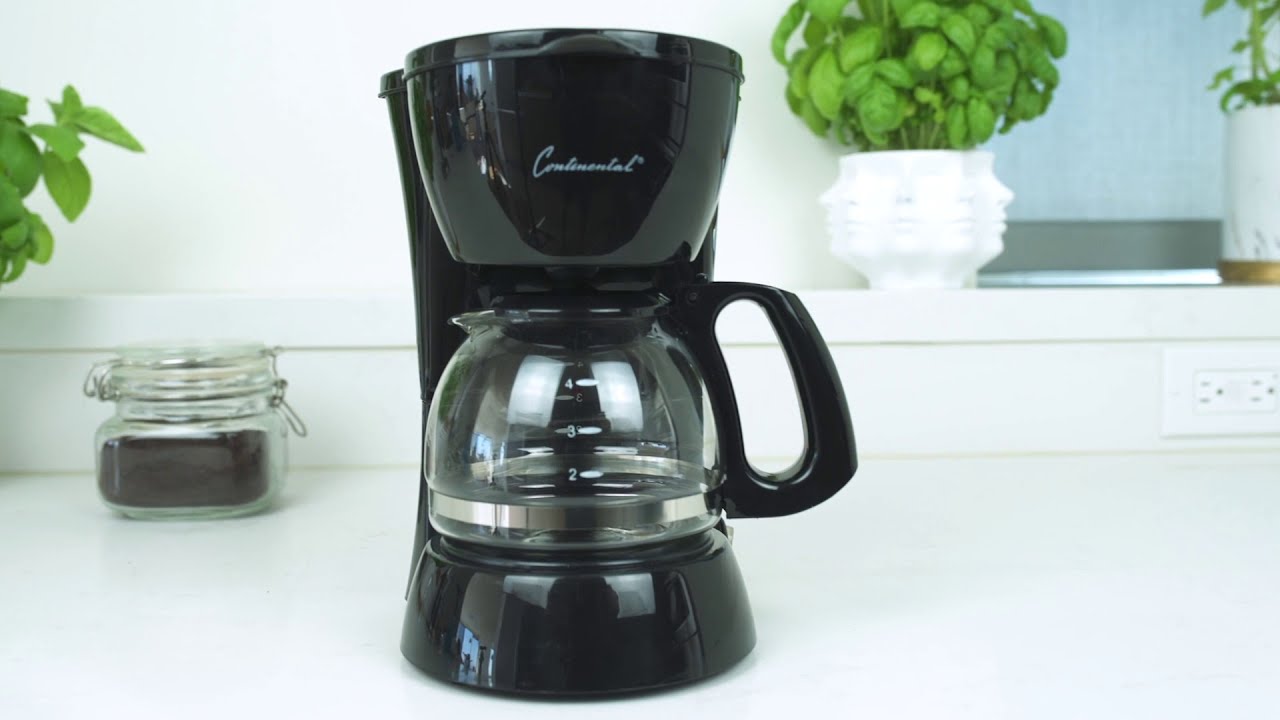 Coffee Maker, 4-Cup, Pause & Serve, Black - Continental
