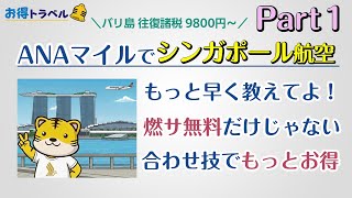 【ANAマイル】それ早く教えてよ！シンガポール航空【前半】燃油サーチャージ0円 合わせ技でさらにお得！