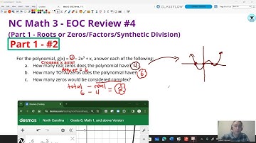 NC Math 3 - EOC Review 4 Part 1 - Polynomial Zeros Factors Synthetic Division Remainder Theorem