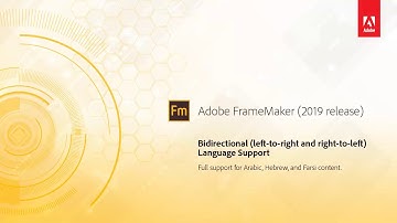 Bidirectional language support – Adobe FrameMaker (2019 release)