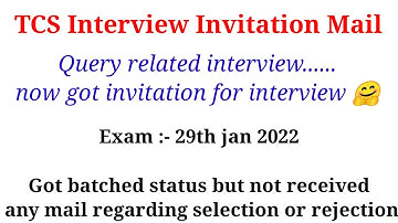 TCS interview invitation mail received | 29 Jan tcs nqt exam interview invitation |