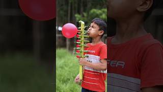 Creative Coconut Branch Bamboo Build with 6 Colorful Balloons | Handmade DIY Craft