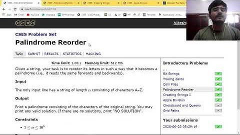 PALINDROME REORDER | CSES PROBLEM SET SOLUTION
