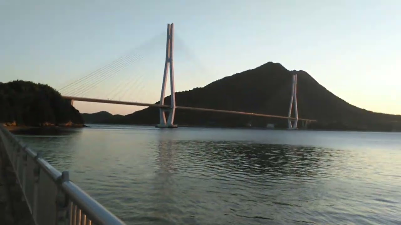 カブでキャンプ しまなみ海道大三島 日の出