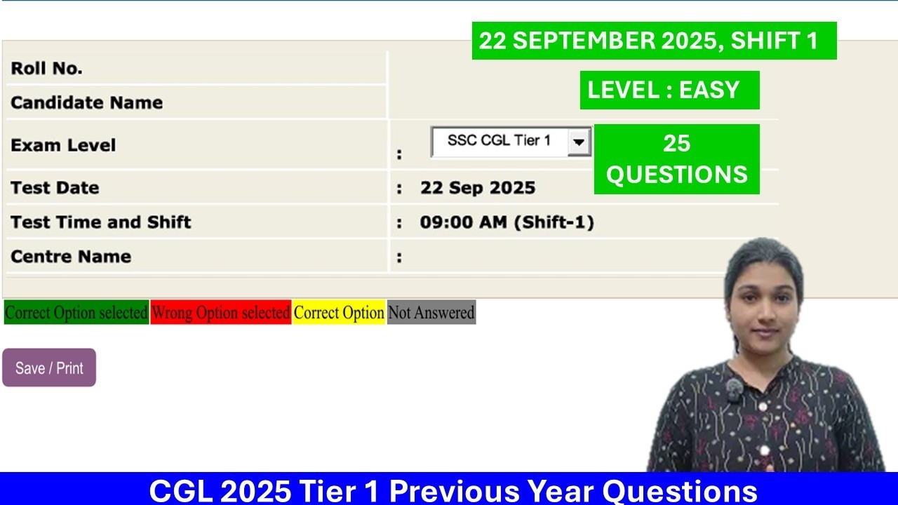 Экзаменационные вопросы CGL за предыдущий год, уровень 1 #cgl2025 #ssccgl #ssc #cgl #eduquity #ed...