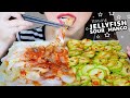 ASMR EATING RAW JELLYFISH X SOUR MANGO SALAD X SPICY SAUCE CRUNCHY EATING SOUNDS | LINH-ASMR