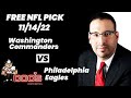 NFL Picks - Washington Commanders vs Philadelphia Eagles Prediction, 11/14/2022 Week 10 NFL