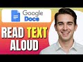 How To Make Google Docs Read To You Read Text Aloud | Google Docs Text To Speech | Easy Tutorial
