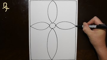 Daily Line Illusion | Decorative Cross Petals 3D Abstract Pattern / Spiral Drawing / Satisfying Art