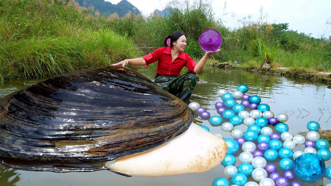 🎁🎁Pry open the giant clam and give me the largest and most charming purple pearl, so beautiful