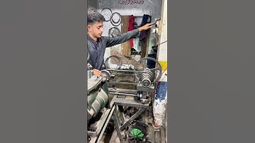 Spring Making on a Lathe: Expert Techniques from Pakistan #shorts