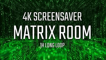 Matrix Background 4K Screensaver Greenscreen: Falling Letters on the Room