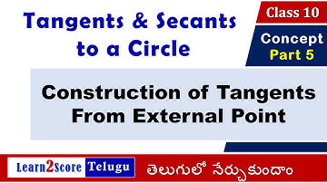 Construction of Tangents to Circle From External Point Class 10 AP TS