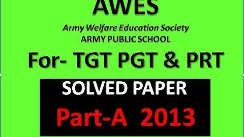 AWES Part-A 2013 Solved Paper By STUDY ONLINE