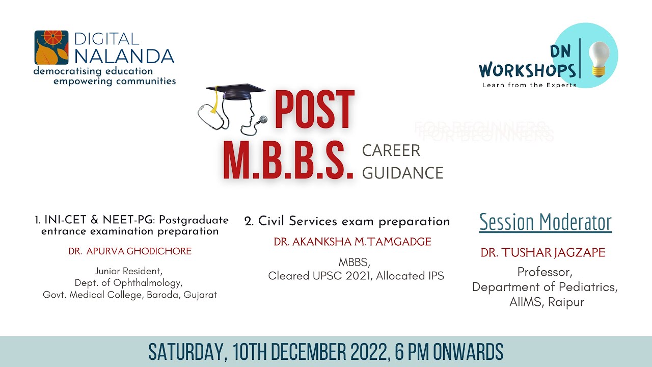 Post MBBS Career Guidance - Session 3 (06:00 pm to 08:00 pm) - YouTube