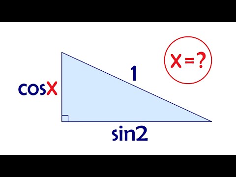 Катеты прямоугольного треугольника равны cosx и sin2. Найдите x, если гипотенуза равна 1