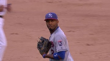 KC@SEA: Merrifield ranges to turn 4-6-3 double play