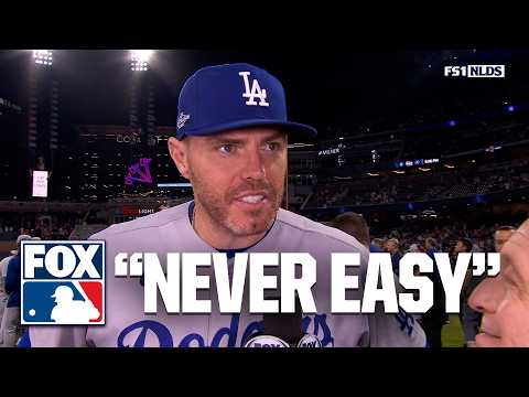 Freddie Freeman Reacts to Dodgers Clinching THIRD STRAIGHT NLCS Berth