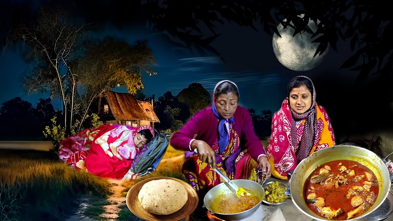 Unseen Women Village Life In Fog। Village Style Chicken Curry।Traditional Village Food Night Routine