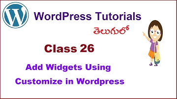 How to Add widgets using customize in  WordPress Telugu | VLR training Class 26